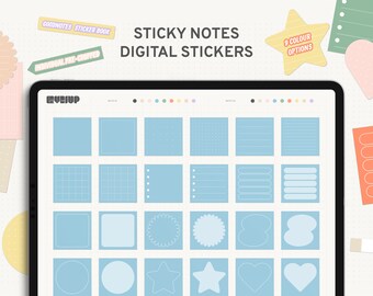 Digitale plaknotities - Pastelcollectie voor GoodNotes, individuele bestanden en stickerboek | Plannerlabels | Minimaal ontwerp | iPad-stickers