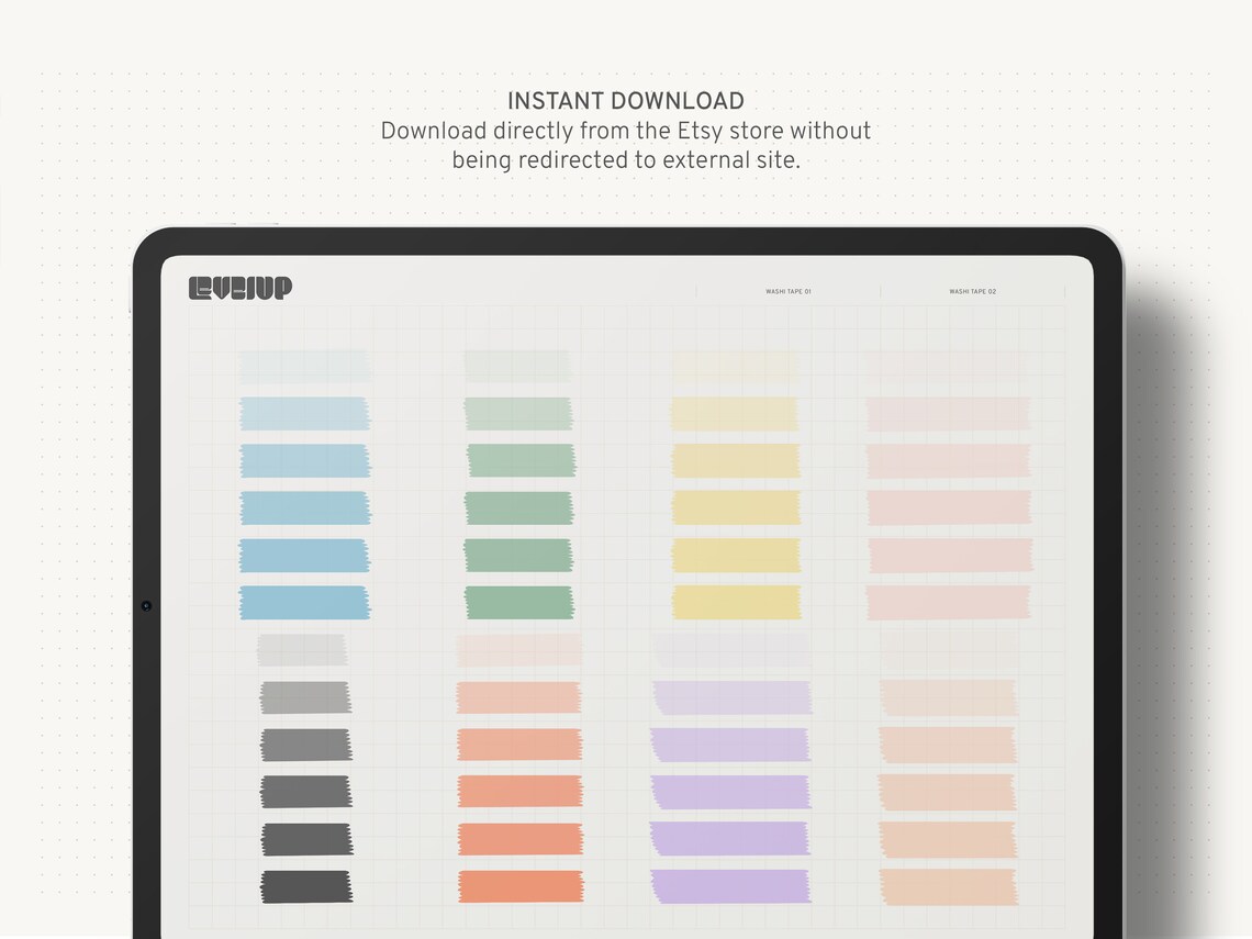 Washi Tapes Colour Editable Stickers for Goodnotes Planner - Versatile ...