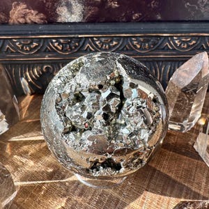 Pyrite Sphere, cubic pyrite, high quality fools gold, beautiful gold pyrite sphe