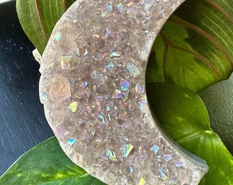 Aurora Druzy Agaat Amethist Maancluster Glans Lavendel