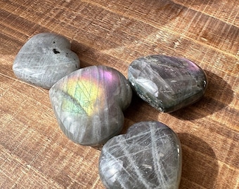 Rainbow Flash Labradoriet Hart: Hoogwaardige Crystal Healing Stone