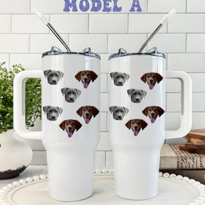 Custom Dog Photo Tumbler, 40oz Engraved Cup, Dog Mom Gift, Dog Dad Gift, Personalized Pet Mug, Christmas Gift, Dog Lover Tumbler