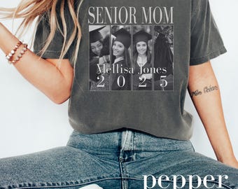 Regalo para el último año de secundaria 2025, camisetas para mamá y papá, camisetas personalizadas para el último año de secundaria, camisetas personalizadas para mamá y papá, camisetas personalizadas para graduación.