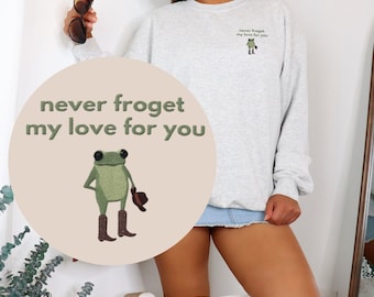 Geborduurd Valentijnsdagsweater, geborduurd nooit de liefde voor jou t-shirt, grappige valentijnscadeau-t-shirt, geborduurde grappige ronde hals