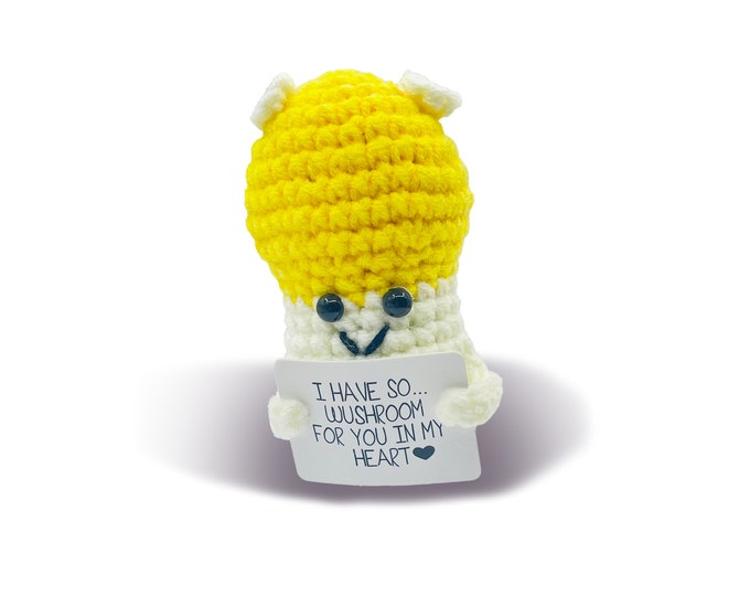 Emotional Support Blocks, Emotional Support Plush - Funny Cute Positive Crochet Mushroom | Funny Plush Mushroom Plush Toy for Colleagues Family Nightstands Desks de Décora Emotional Support Blocks, Emotional Support Plush - Funny Cute Positive Crochet Mushroom | Funny Plush Mushroom Plush Toy for Colleagues Family Nightstands Desks de Décora