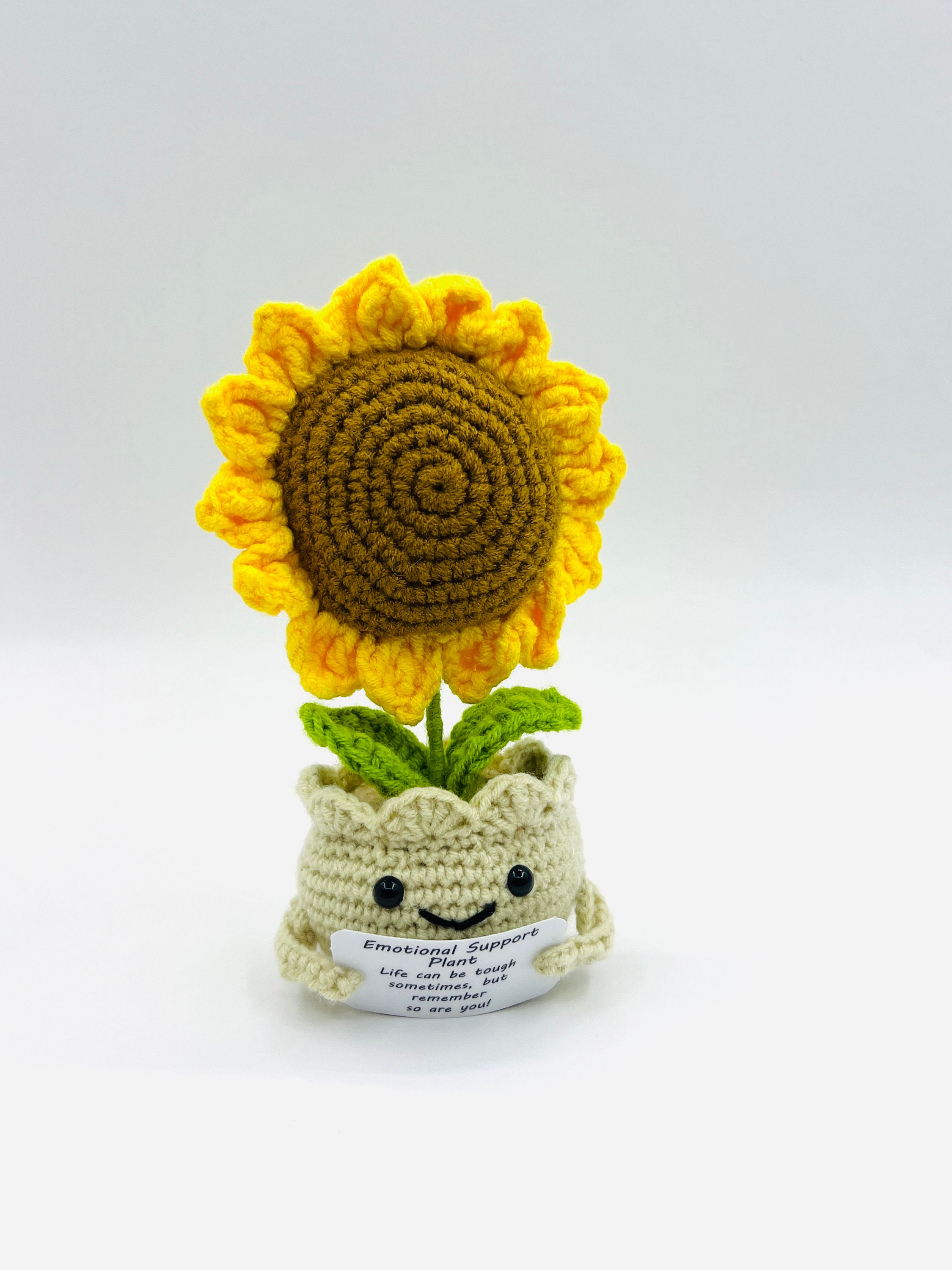 Handgemaakte gehaakte zonnebloempotplanten, kerstcadeau, warme emotionele steun zonnebloem, bemoedigend cadeau voor vrienden en familie - België