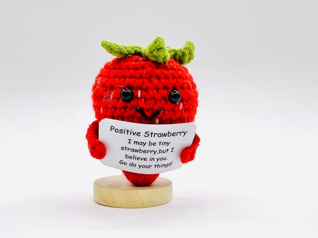 Gehäkelte Vergissmeinnicht Puppe Rosa - Emotional Support Pflanze Mit Dankeskarte