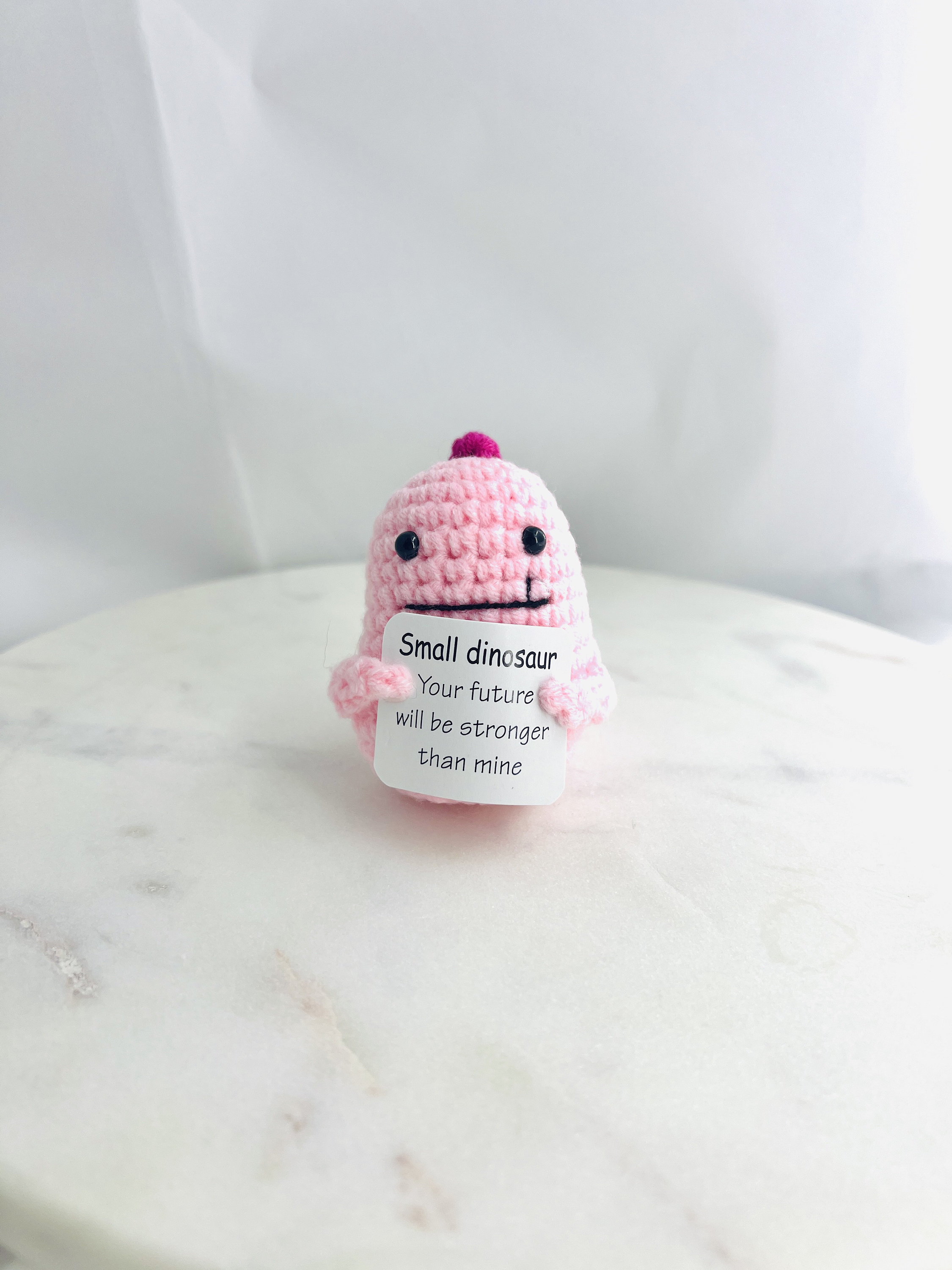 AltrEgo Emotional Support Dinosaur Crochet Toy - Handmade 'You're Dino-mite' Plush With Message Card