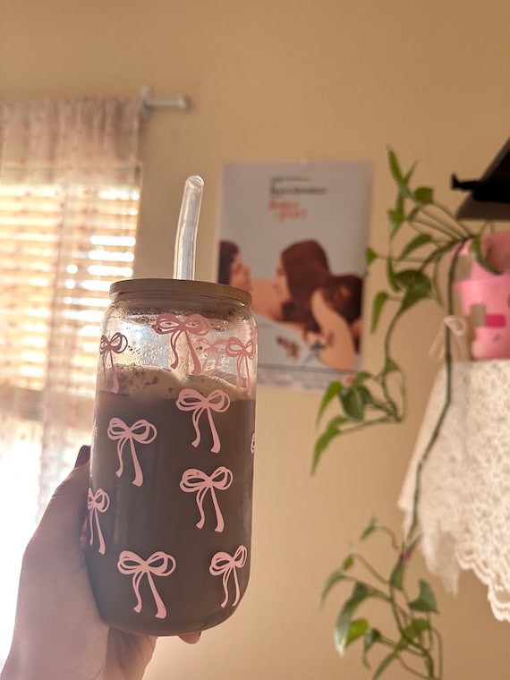 Forbabe 1 Gobelet En Verre Bow De 500 Ml, Avec Couvercle Et