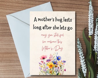 Bereaved Mothers day card Loss of mom Heavenly mothers day card A Mother's Hug Greeting Card for A Friend Mother Sympathy Bereavement Card