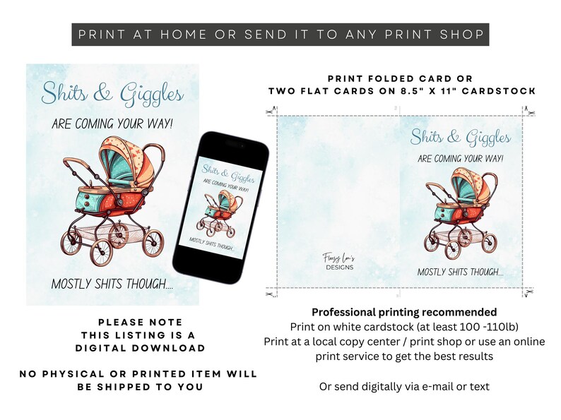 Printable Baby Shower Card – New Parents Gift (Digital Download) image 3