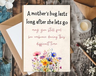 Sympathy Card: Loss of Mother, Floral Design (Printable Digital Download)