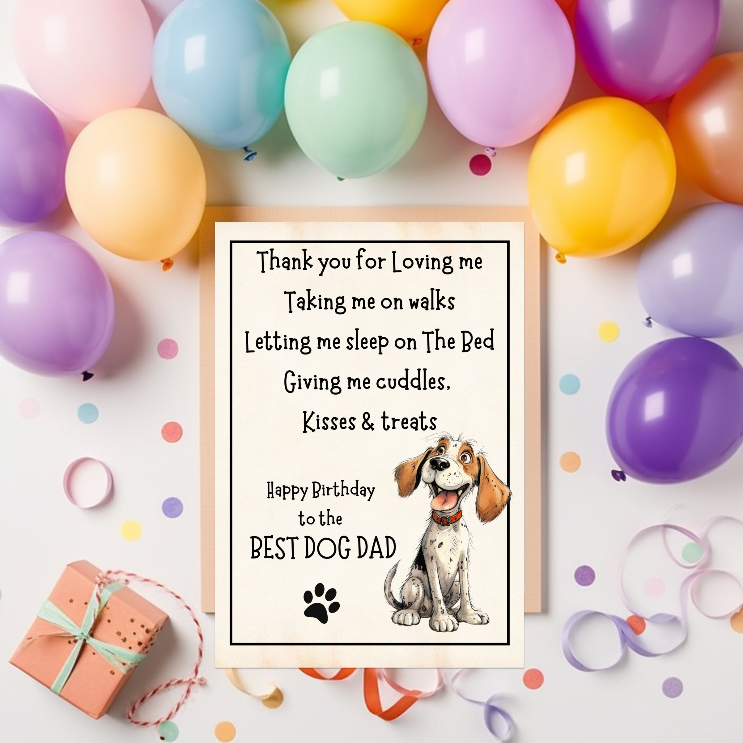 Birthday Card for Dog Dad Funny Birthday Card Printable Card From Dog ...