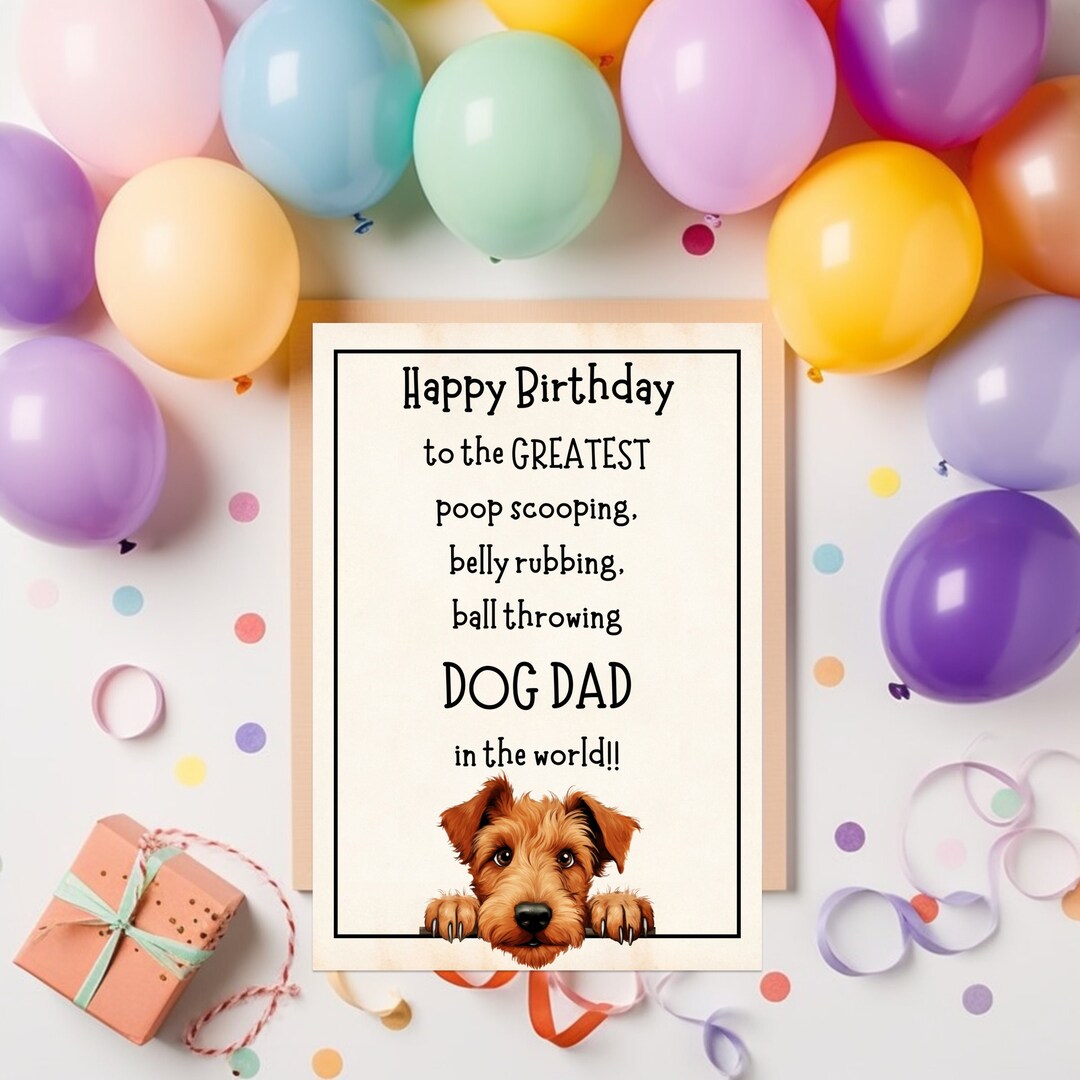 Birthday Card for Dog Dad - Funny Birthday Card - Printable Card From ...