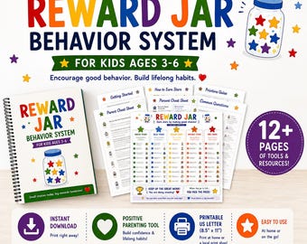 Reward Jar Behavior System for Kids Ages 3-6 | Positive Parenting Printable (PDF Download)