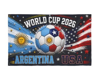 Argentina USA World Cup 2026 Soccer Flag | Double Sided Flag