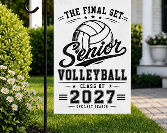 Senior Volleyball Garden Flag – Class of 2027, Final Set Yard Decor