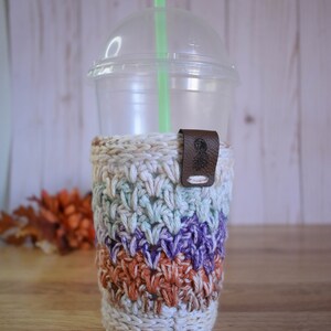 Coffee Cozy, Crochet coffee cozy, Cold drink cozy, Iced Coffee cozy, Christmas Gift, Coffee lover gift, Iced coffee holder, Birthday Gift
