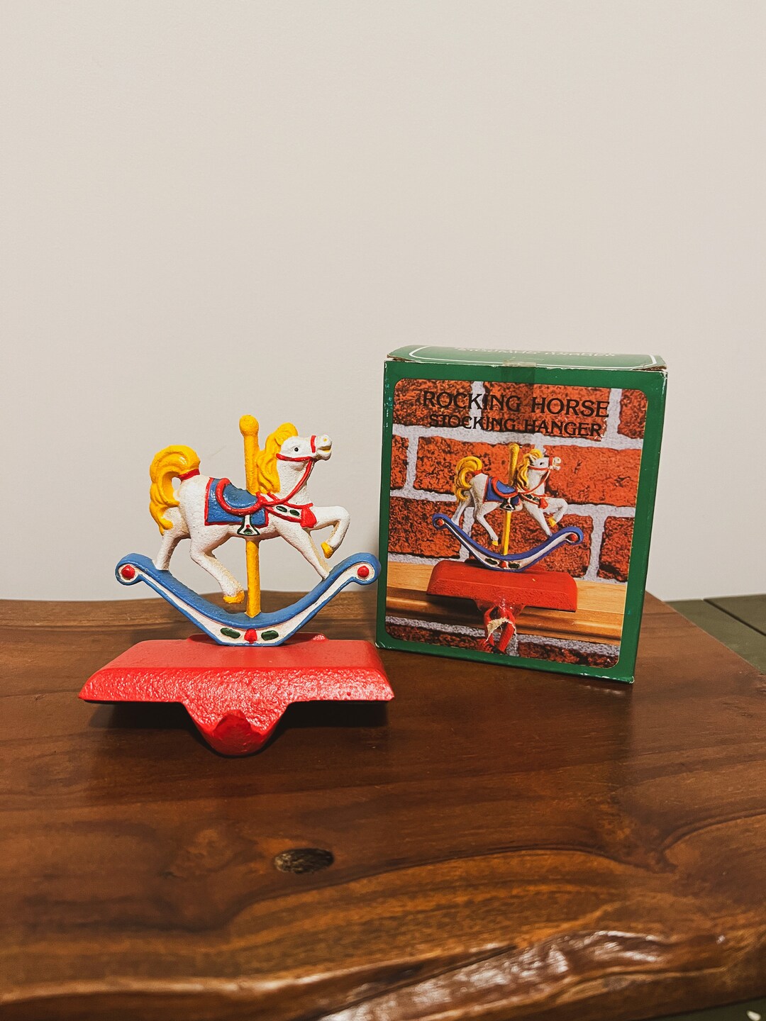 Vintage Midwest Cast Iron Rocking Horse Stocking Hanger Holder Etsy