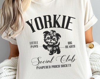 Bonita camiseta para mamá de Yorkshire Terrier, ideal para amantes de los Yorkshire Terrier, regalo de cumpleaños para ella, Comfort Colors®.