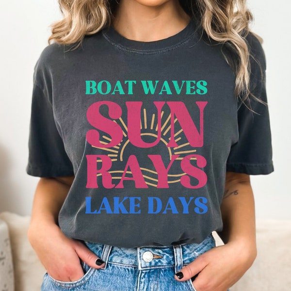 Boating Comfort Colors® Oversized Tshirt, Lake Summer Shirt Gift for Her, Boating Lake T-Shirt Gift for him, Granola Girl Lake Life Shirt,