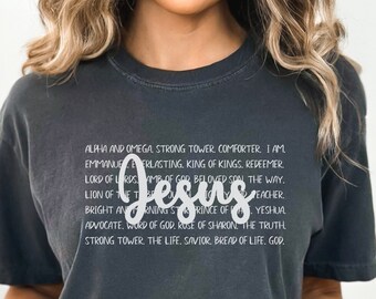 Jesus Christian T shirts, Comfort Colors® Jesus Shirt, Bible Verse Christian Gifts, Christian Apparel Birthday Gift for Her, Christmas Gift
