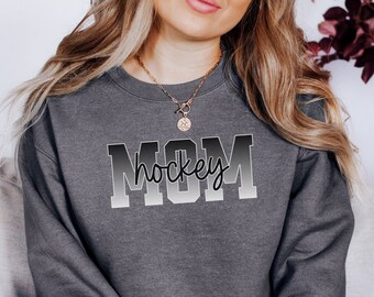 Sweatshirt hockeymoeder, oversized hoodie hockeymoeder, shirt cadeau voor moeder, sportmoeder verjaardagscadeau voor haar, cadeaus ijshockey
