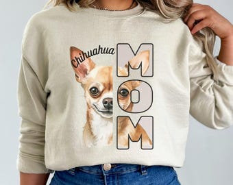 Gezellige chihuahuahond moeder sweatshirt, schattig chihuahuashirt, cadeaus voor hondenliefhebbers, nieuwe eigenaar puppy, verjaardagscadeau voor haar