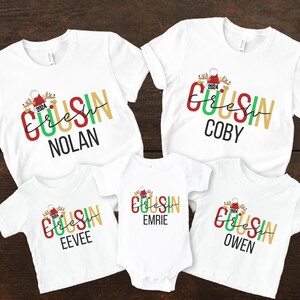 Personalized Christmas Cousin Crew Shirts, Customized Matching Cousin Shirt, Family T-shirt, Cousin Gifts, Cousin youth and Toddler Tees