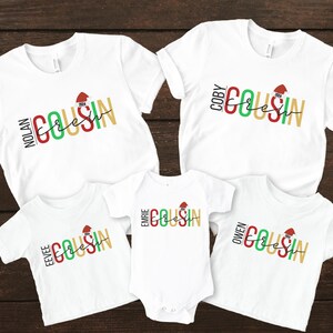 Personalized Christmas Cousin Crew Shirts, Customized Matching Cousin Shirt, Family T-shirt, Cousin Gifts, Cousin Toddler and Youth Tees