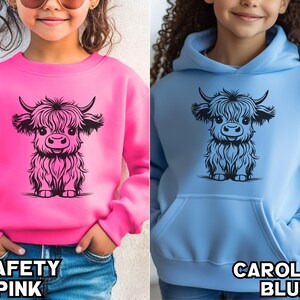 Felpa con cappuccio a forma di mucca delle Highlands, felpa con mucca delle Highlands, maglione invernale, maglione autunnale, felpa con cappuccio a forma di girasole, regalo a tema mucca delle Highlands, cucciolo di toro delle Highlands immagine 7