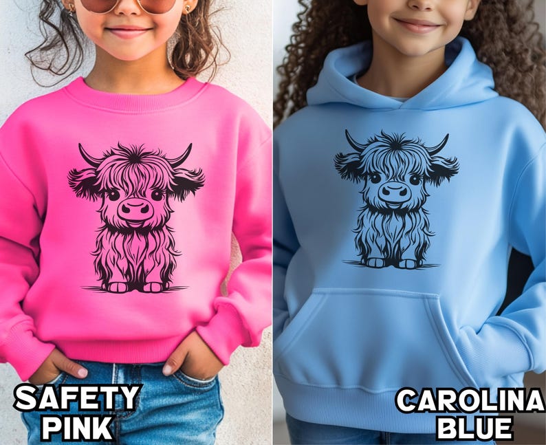 Felpa con cappuccio a forma di mucca delle Highlands, felpa con mucca delle Highlands, maglione invernale, maglione autunnale, felpa con cappuccio a forma di girasole, regalo a tema mucca delle Highlands, cucciolo di toro delle Highlands immagine 7