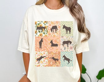 Maglietta floreale Donkey Comfort Colors® Regalo per la mamma, Maglietta con animale mulo Regalo di compleanno per lei, Maglietta floreale stile rustico cottagecore Regalo per donna