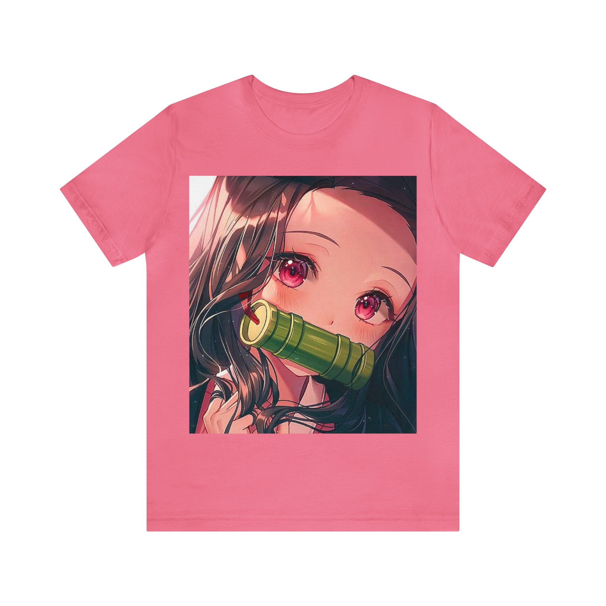 DEMON SLAYER Nezuko Kamado Design T-shirt with DTF (Direct to Film) Anime  Print Rubberized Quality Plain 80% Cotton 20% Polyester, Crew / Round Neck  for Casual Unisex Wear, fit Men Woman, Available