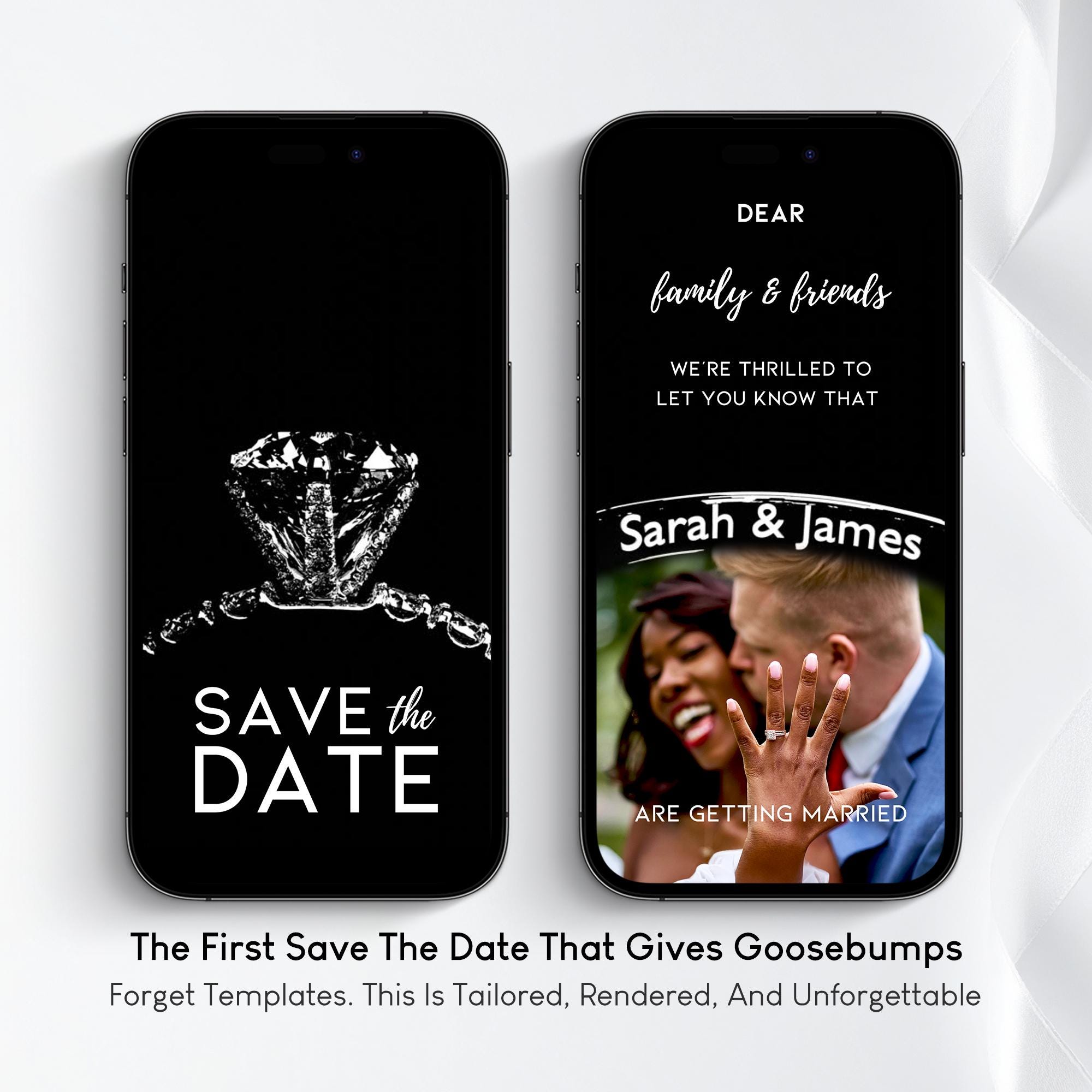 Luxury Save The Date Video Template, Black Save The Date Evite, Save The Date Invitation Download, Wedding Video Invitations, Wedding Evite