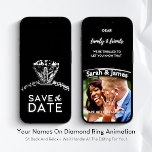 Luxus Save The Date Video Vorlage, Schwarz Save The Date Evite, Save The Date Einladung Download, Hochzeitsvideoeinladungen, Hochzeit Evite