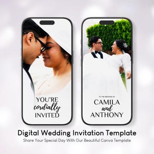 Hochzeitseinladungen, Digitale Hochzeitseinladungen Mit Foto, Hochzeitseinladungsvorlage, Hochzeitseinladung Video, Hochzeitsvorlage Canva