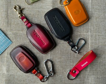 Custom Leather Key Fob Cover for Toyota Venza & Sienna Hybrids - Personalized Unique Key Fob Case for Toyota Mirai Land Cruiser (2018-2024)