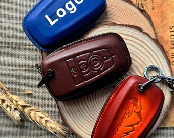 Custom Leather Key Fob Cover for F150 F250 F350 Super Duty - Personalized Keyless Entry Remote Case - Tremor Edition Leather Key Fob Cover