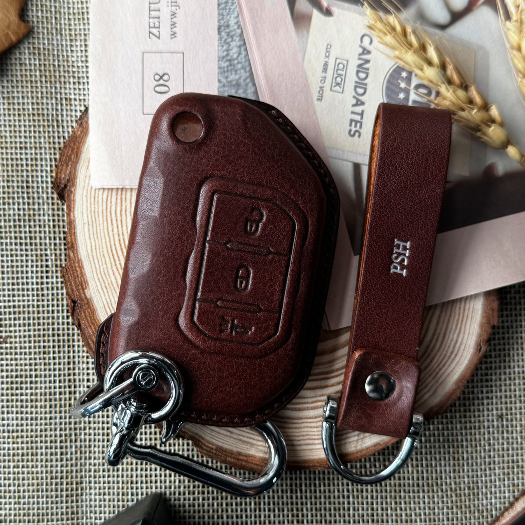 Leather Key Cover for Wrangler Gladiator Rubicon Sahara 2024 Key Fob ...