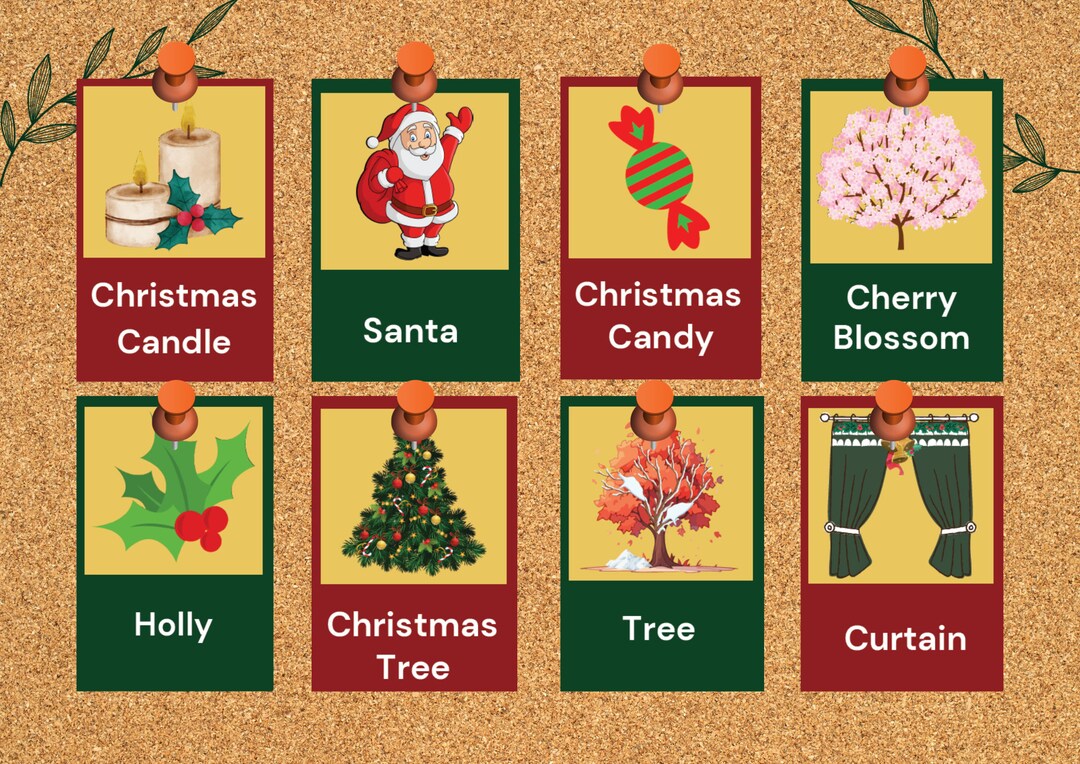 80 Printable Christmas Flash Cards, Montessori Flash Cards, Free ...