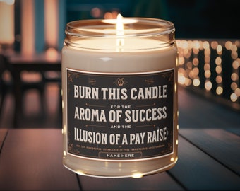 Humorous Employee Appreciation Candle - Personalized Aroma of Success - Unique Soy Wax Candle with Custom Name - Ideal Boss to Employee Gift