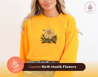 Custom Birth Month Sweatshirt, Birth Flower Sweater, Birth Flower Shirt, Grandma's Garden, Personalized Mom Gift Grandma Mother's Day Gift