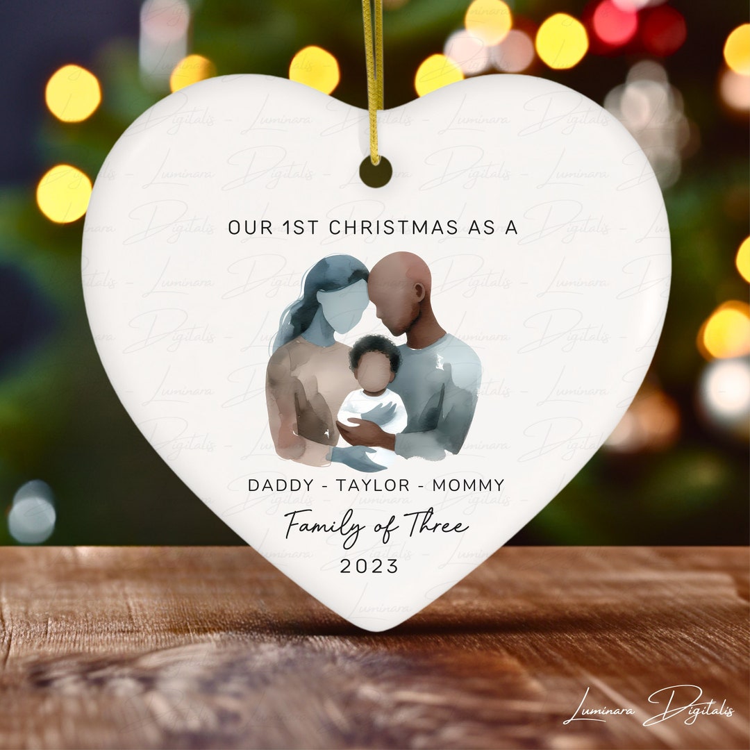 Family Of Three Christmas Ornaments 