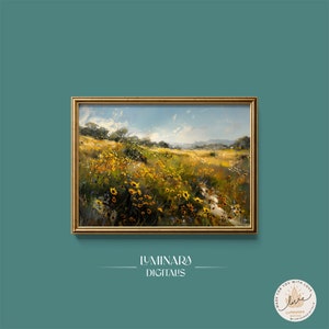Digital Wall Art, Vibrant Meadow Impressionist Art Print - Stunning Wall Art for Living Room Dcor