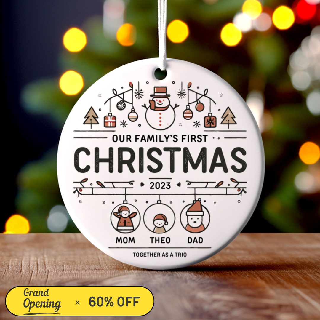 Family Of Three Christmas Ornaments 