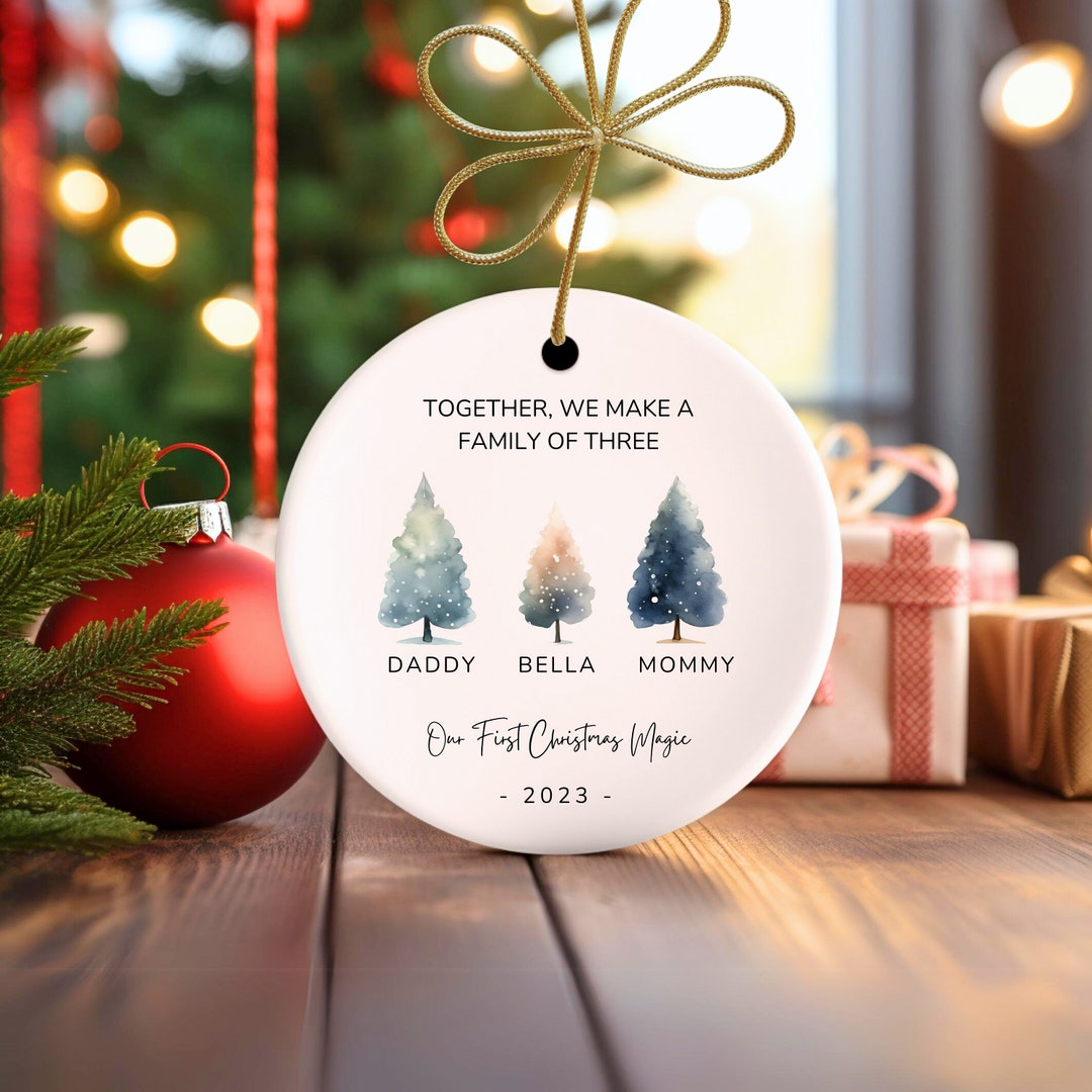 Family of Three Christmas Ornament Family of 3 Family Ornament