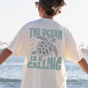 The Ocean Is Calling Tshirt Beach Shirt Respect The Locals Ecology Shirt Beach Summer Environmental Tee Sea Turtle Shirt Comfort Colors