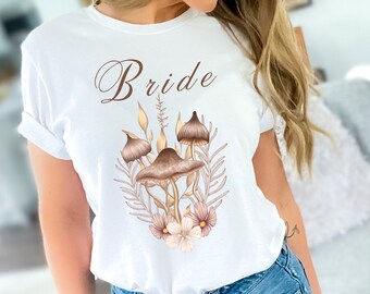 Bride Tshirt,Bridal Shower Engagement Gift,Aesthetic Cottagecore Mushroom Bridal Shirt,Bride Gift ,Mushroom Bach Shirt,Future Bride Shirt