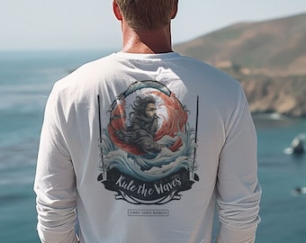 Rule the Waves Santa Barbara - Modern Unisex Long Sleeve Fitted Crew
